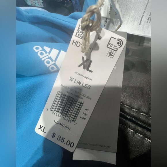 NWT Adidas multi sport tights in app sky rush - Picture 3 of 3